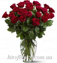 Букет з 25 червоних троянд 